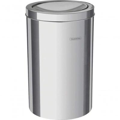 Lixeira Inox Tramontina Swing Com Acabamento Acetinado E Tampa Basculante 12 Litros