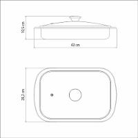 Assadeira Retangular Tramontina Cosmos 43cm Em Aço Inox Com Tampa De Vidro - 5
