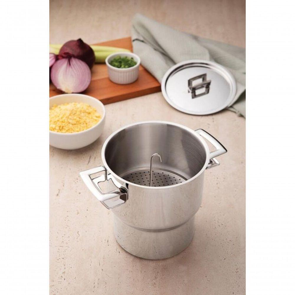 Cuscuzeira Tramontina Brava Em Aço Inox Com Alças E Tampa 14 Cm 2,1 L - 2