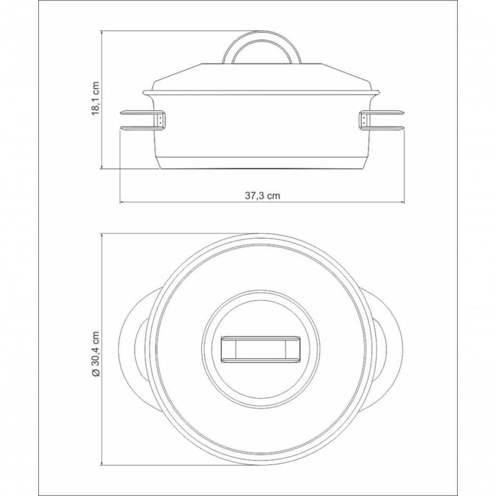 Caçarola Rasa Tramontina Solar 28cm Em Aço Inox - 5