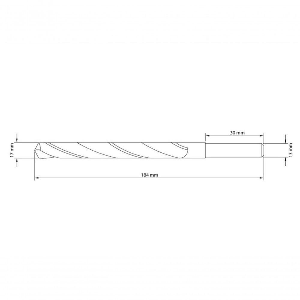 Broca Para Aço 17x184 Mm Tramontina Master Em Aço Rápido Hss Din 338 - 4