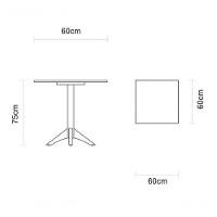 Mesa De Madeira Tramontina London Coluna Central Quadrada Em Tauarí 4 Lugares 60cm - 4