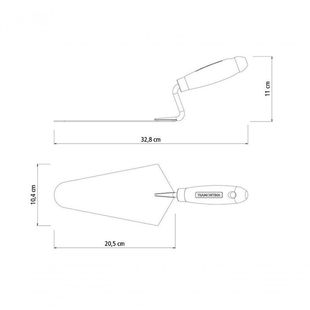Colher De Pedreiro Tramontina 8 Em Aço Cabo De Madeira - 3
