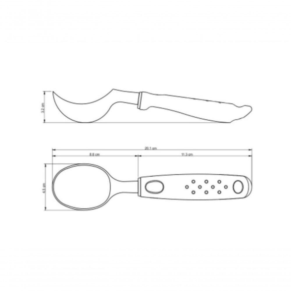 Concha Para Sorvete Tramontina Utilitá Zamak Cromado Vermelha - 3