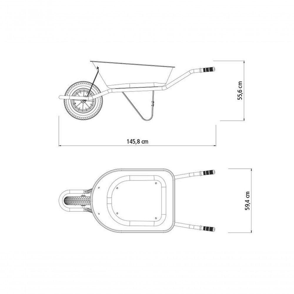 Carrinho De Mão Tramontina Com Caçamba Funda Plástica Laranja 55 Litros Braço Metálico E Pneu Com Câmara - 3