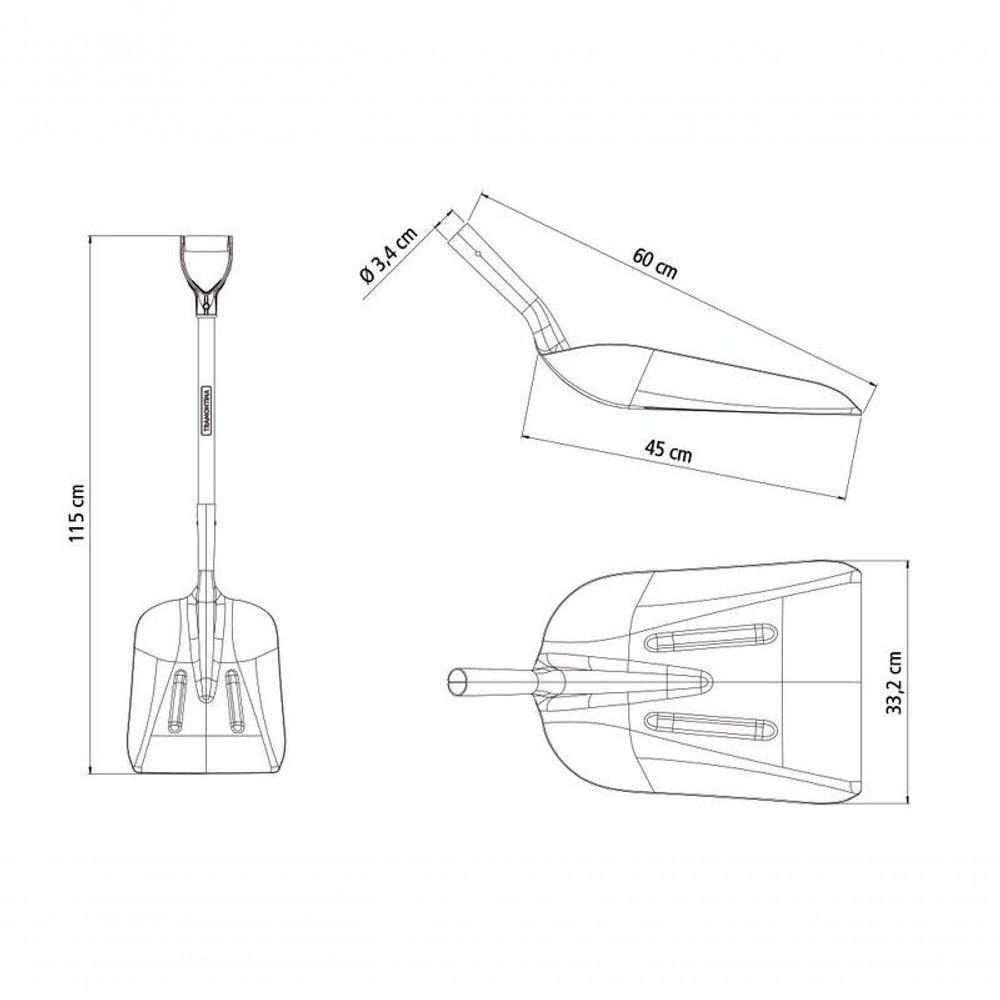 Pá Carvoeira Tramontina Em Alumínio Com Cabo De Madeira 71cm - 3