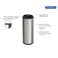 Lixeira Inox Tramontina Portofino Com Acabamento Escovado 31 Litros - 2