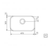 Cuba De Embutir Tramontina Lavínia 47 Bl Em Inox Alto Brilho Com Escape 47x30cm - 2