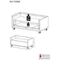 Gabinete De Banheiro Com Rodízios 80 Cm Fg2608 Rustic/branco - 5
