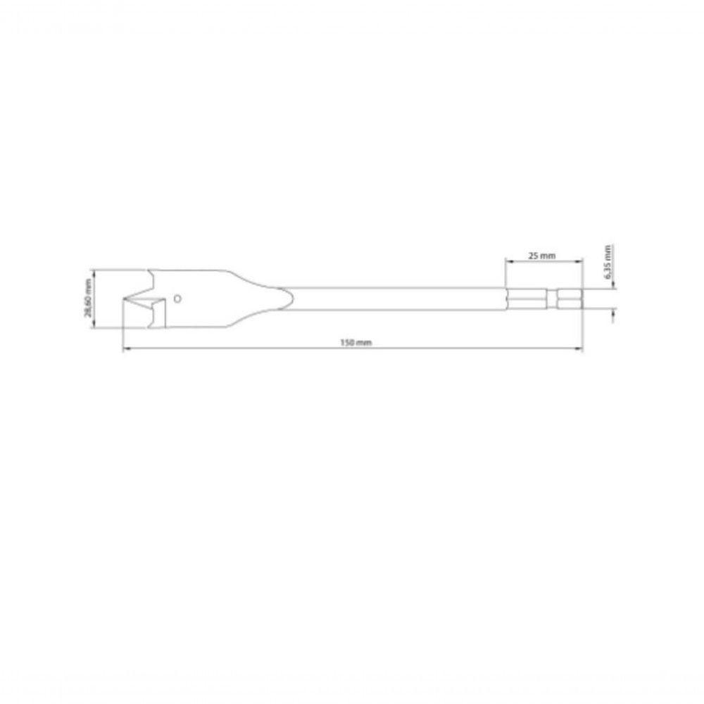 Broca Para Madeira Com Ponta Chata 1.1-8" 150 Mm Tramontina Master Em Aço - 4