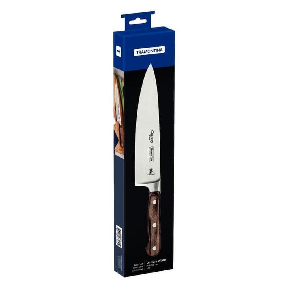 Faca Chef Tramontina 8 Century Wood Castanho - 3