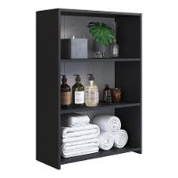 Gabinete Banheiro 63cm Com Prateleiras Multimóveis Cr10099 Preto Preto - 1