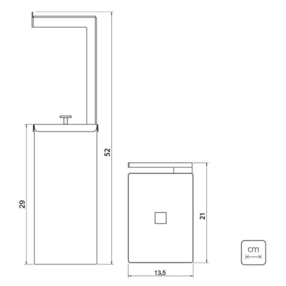 Lixeira Tramontina Luz Slim Em Inox Com Suporte Para Papel Higiênico 5,5 L - 4