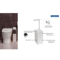 Lixeira Tramontina Luz Slim Em Inox Com Suporte Para Papel Higiênico 5,5 L - 2