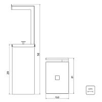 Lixeira Tramontina Luz Slim Em Inox Com Suporte Para Papel Higiênico 5,5 L