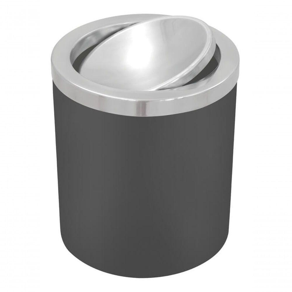 Lixeira Tramontina útil Basculante Em Aço Inox E Corpo Em Polipropileno Preto 5 Litros - 1