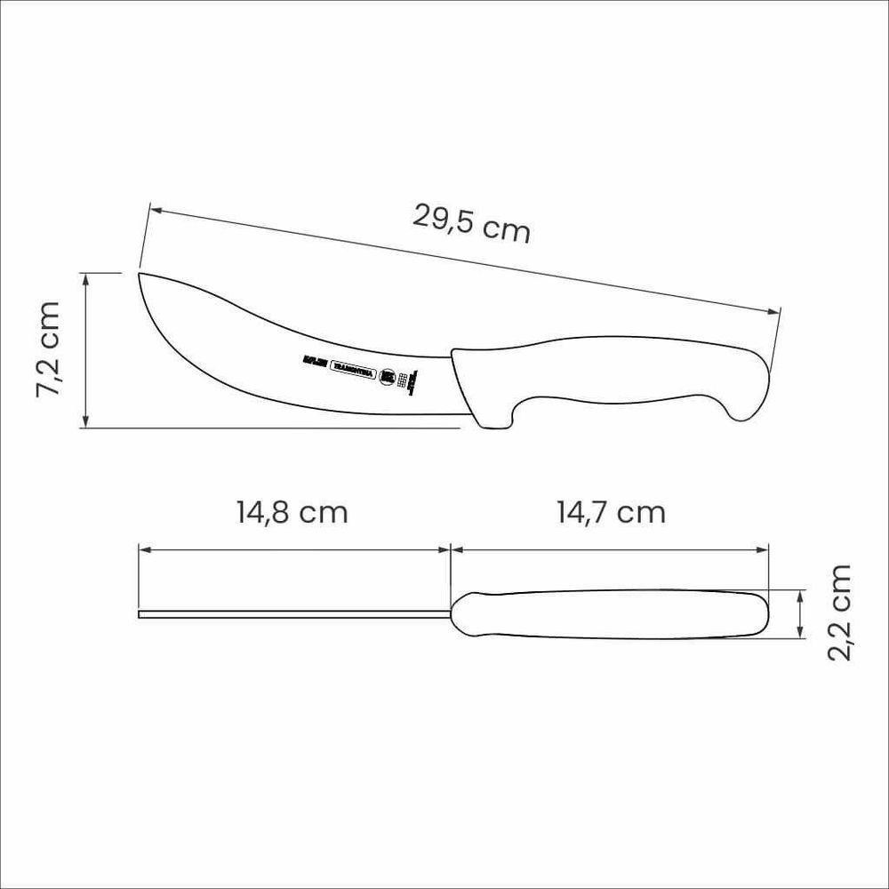 Faca Para Tirar Couro E Sangria Tramontina Profissional Com Lâmina Em Aço Inox E Cabo Em Polipropileno Branco 6" - 2
