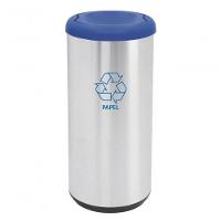 Lixeira Inox Tramontina Piemonte Com Acabamento Acetinado E Tampa Basculante Azul 40 Litros - 1