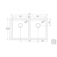 Cuba Dupla Tramontina Quadrum 2c 34 Em Inox Acabamento Acetinado Design Collection - 3