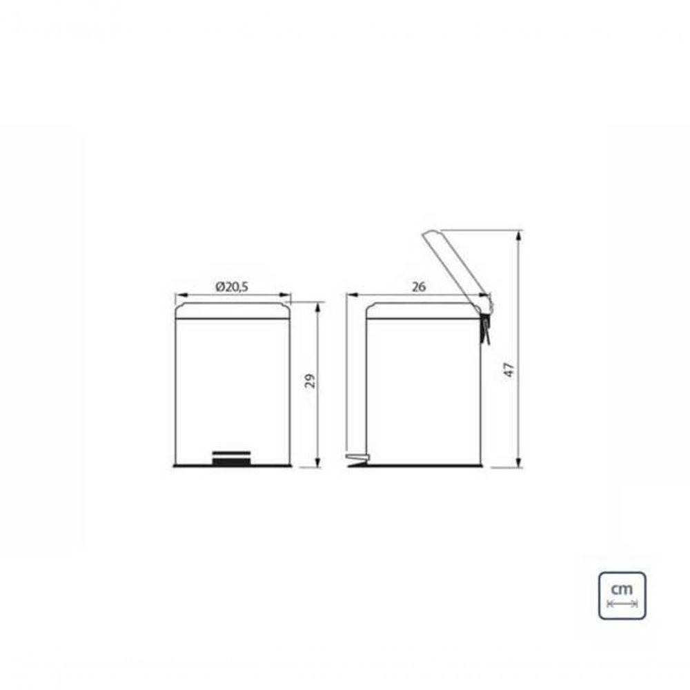 Lixeira Com Pedal Tramontina Brasil Plus Em Inox Com Acabamento Acetinado 5 Litros - 3