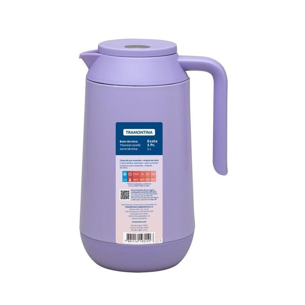 Bule Térmico Tramontina Exata Lilás 1 Litro Em Aço Revestido - 4