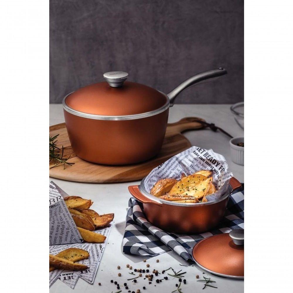 Panela Tramontina Lyon Em Alumínio Com Revestimento Starflon Dourado 20cm - 2