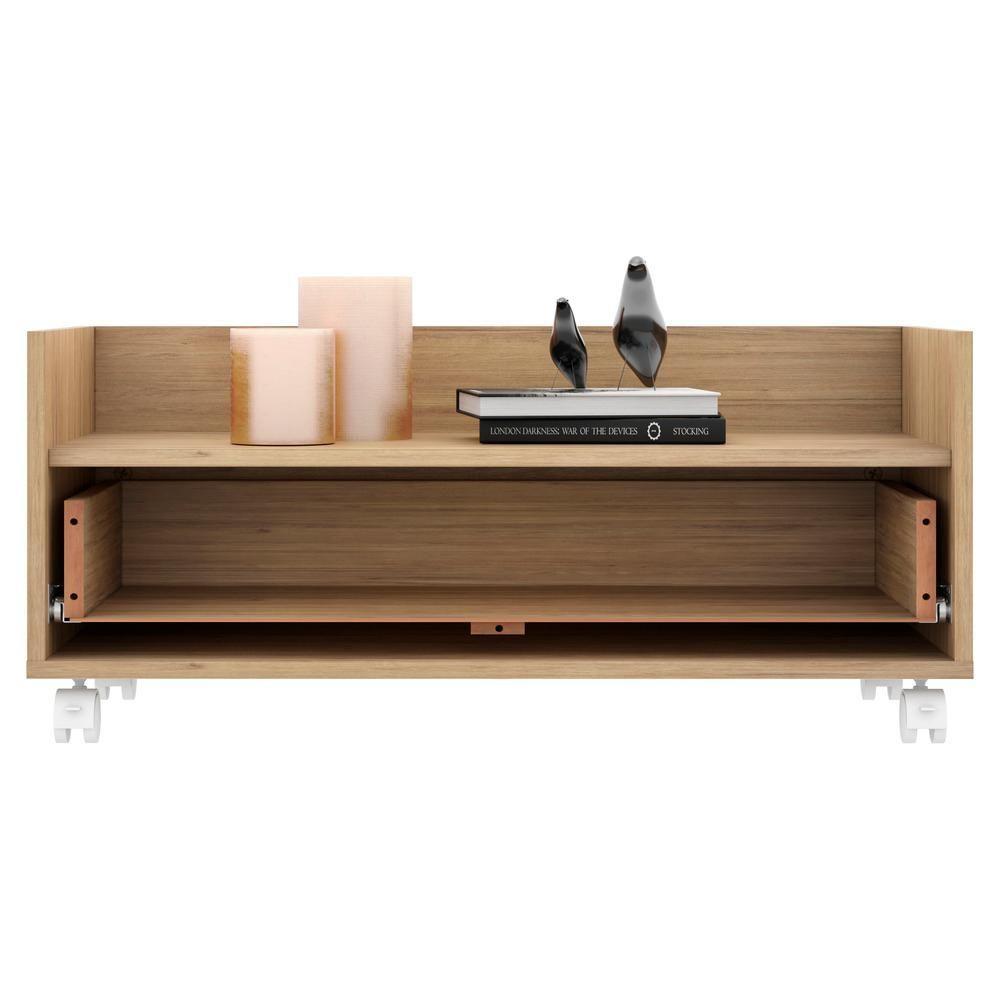 Gabinete De Banheiro Com Rodízios 80 Cm Fg5002 Rustic/branco - 3