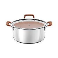 Caçarola Tramontina Romagna Aço Inox E Alumínio 24cm Com Revestimento Cerâmico Marfim - 1
