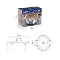 Caçarola Tramontina Romagna Aço Inox E Alumínio 24cm Com Revestimento Cerâmico Marfim - 2