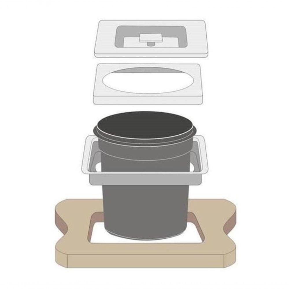 Lixeira De Embutir Tramontina Clean Square Em Aço Inox Com Balde Plástico 5 L - 5