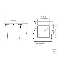 Lixeira De Embutir Tramontina Clean Square Em Aço Inox Com Balde Plástico 5 L