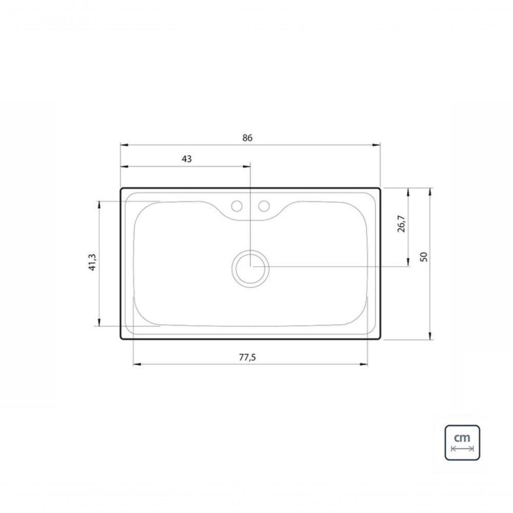 Cuba De Sobrepor Tramontina Morgana Maxi 78 Fx Inox Acabamento Escovado 86x50cm Completa Com Acessórios - 4