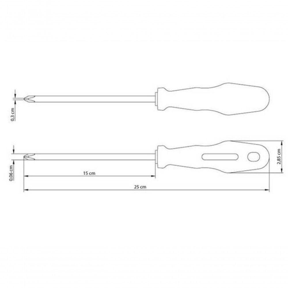 Chave De Fenda Tramontina Master Yellow 1-4x6 Com Ponta Cruzada - 2