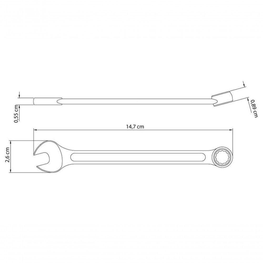 Chave Combinada Tramontina Basic 11 Mm Em Aço Especial Cromado - 2