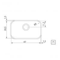 Cuba De Embutir Tramontina Lavínia 47 Bl Aço Inox Com Acabamento Escovado 47x30cm - 2
