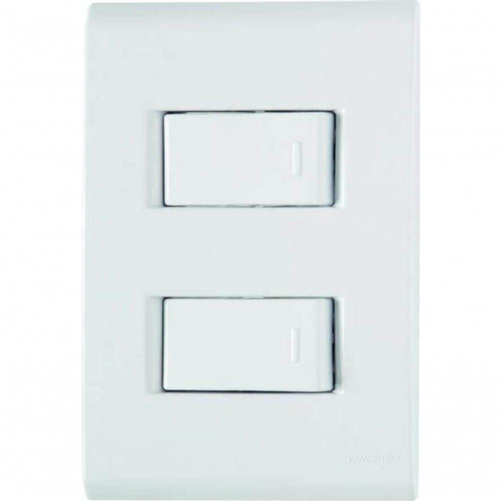 Conjunto 4x2 2 Interruptores Simples Tramontina Liz 10 A 250 V Branco - 1