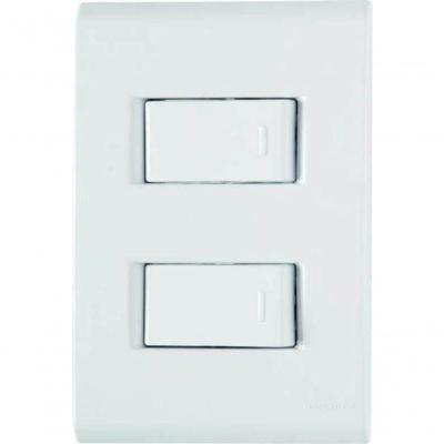 Conjunto 4x2 2 Interruptores Simples Tramontina Liz 10 A 250 V Branco