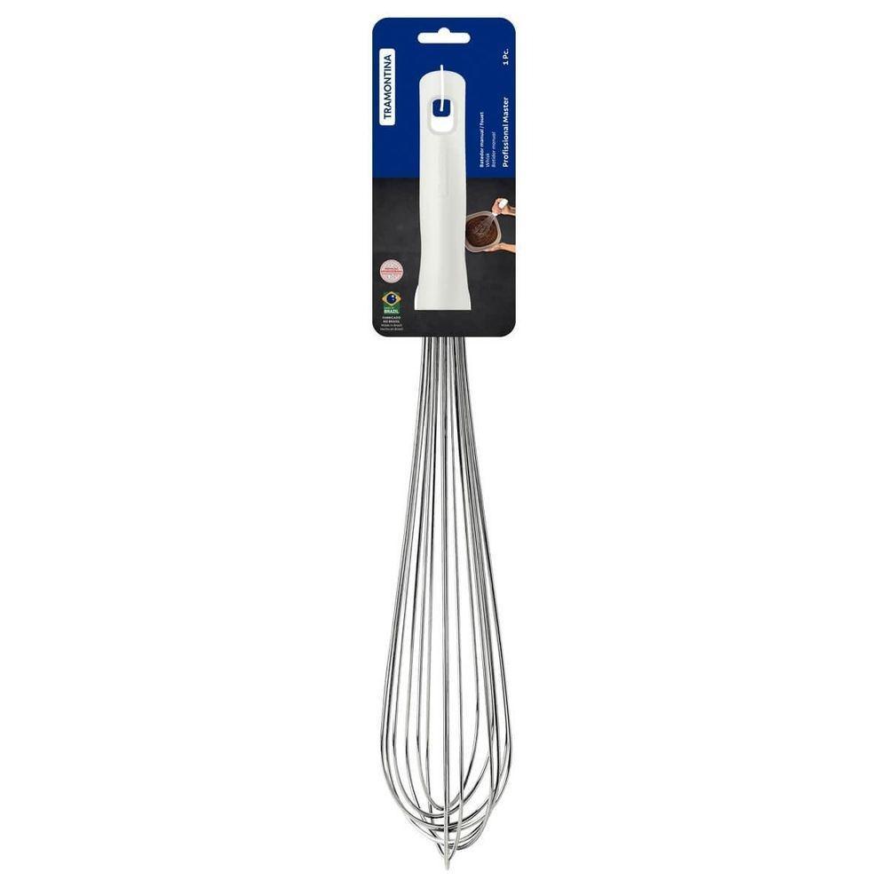 Batedor Manual Tramontina Profissional Em Aço Inox Com Cabo Em Polipropileno Branco 45 Cm - 3