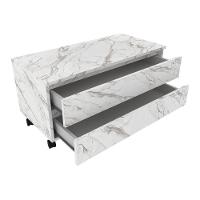 Gabinete Banheiro 2 Gavetas 80Cm Mármore Branco - 2