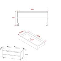 Gabinete Banheiro 2 Gavetas 80Cm Mármore Branco - 3