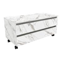 Gabinete Banheiro 2 Gavetas 80Cm Mármore Branco - 4