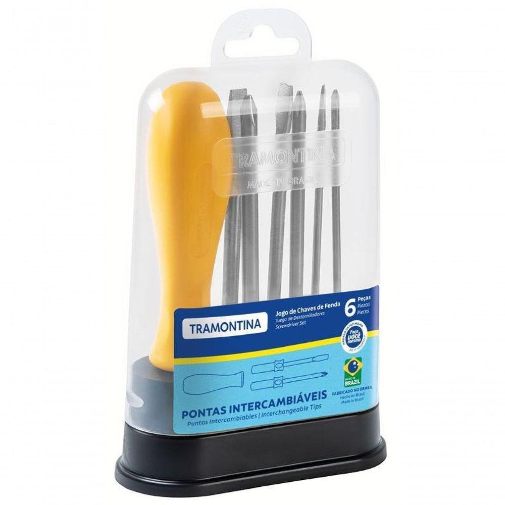 Jogo De Chaves De Fenda Tramontina 6 Peças Com Pontas Intercambiáveis - 4
