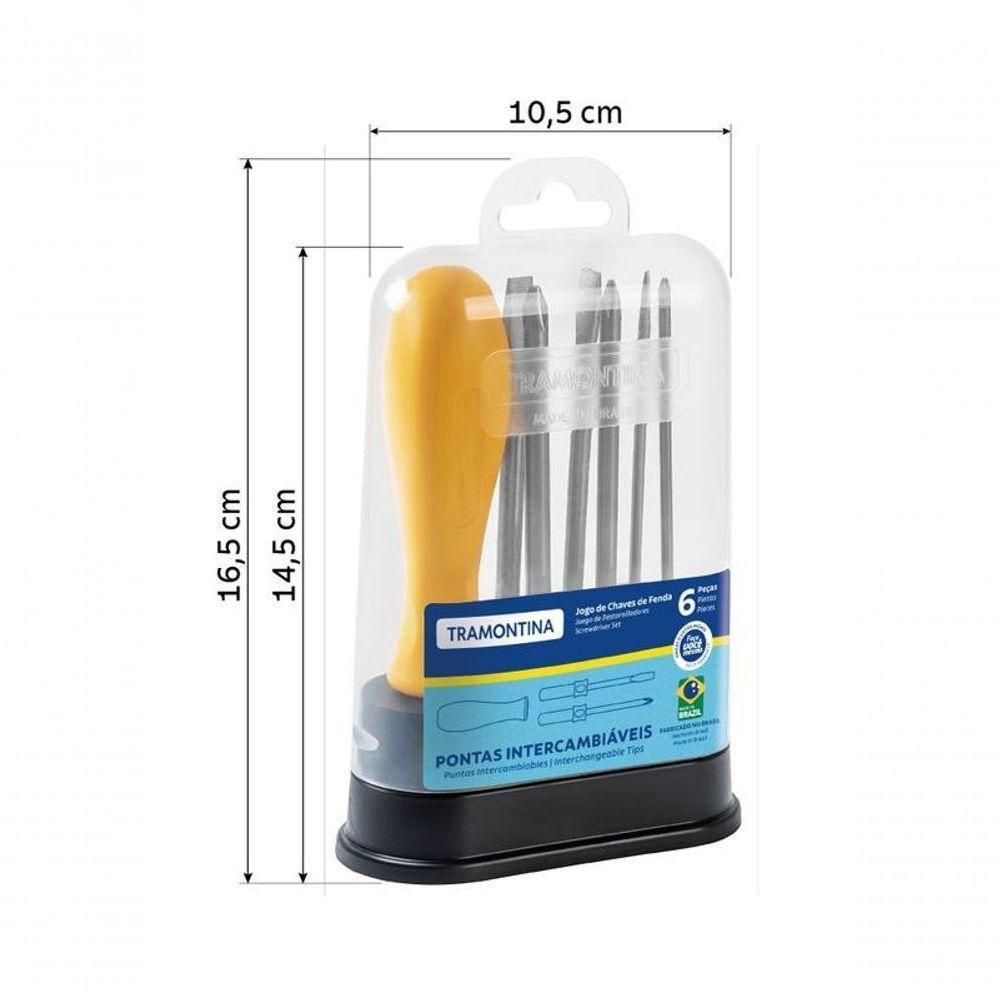 Jogo De Chaves De Fenda Tramontina 6 Peças Com Pontas Intercambiáveis - 5