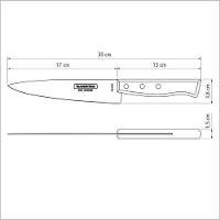 Faca Peixeira E Cozinha Tramontina 7 Tradicional Madeira Natural - 3