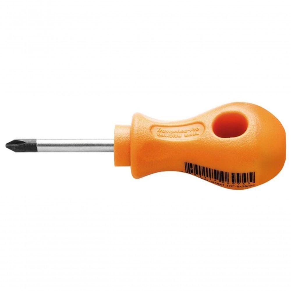 Chave De Fenda Toco Ponta Cruzada Em Aço Cromo Vanádio 5x38mm 3-16x1.1-2 Tramontina Pro - 1