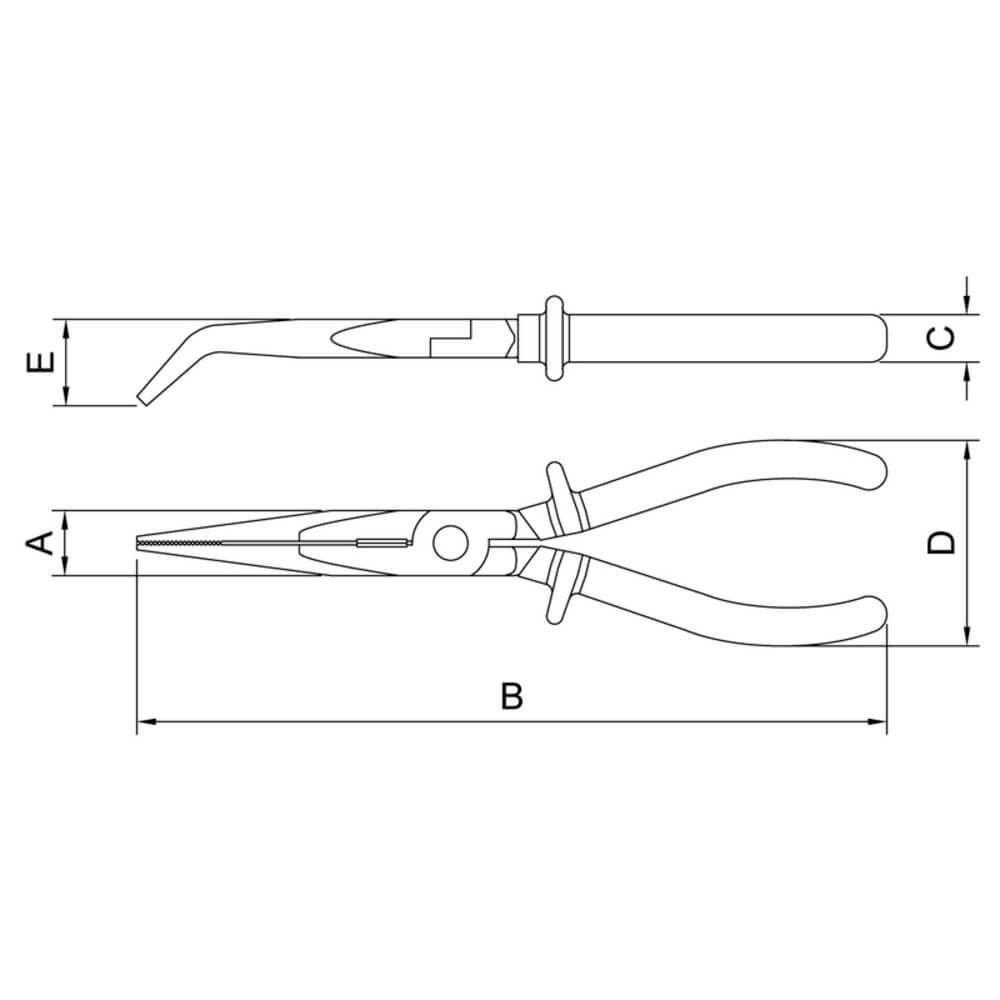 Alicate Meia Cana Bico Longo Curvo Isolado 1.000 V 8" Tramontina Pro - 3