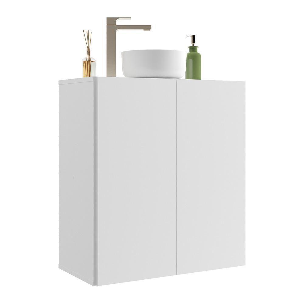 Gabinete Banheiro 2 Portas Suspenso 63Cm Multimóveis V5007 Branco Branco - 1