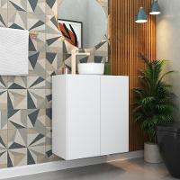 Gabinete Banheiro 2 Portas Suspenso 63Cm Multimóveis V5007 Branco Branco - 6