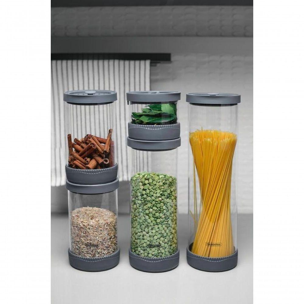 Jogo De Potes De Vidro Herméticos Tramontina Purezza Com Tampa - 2