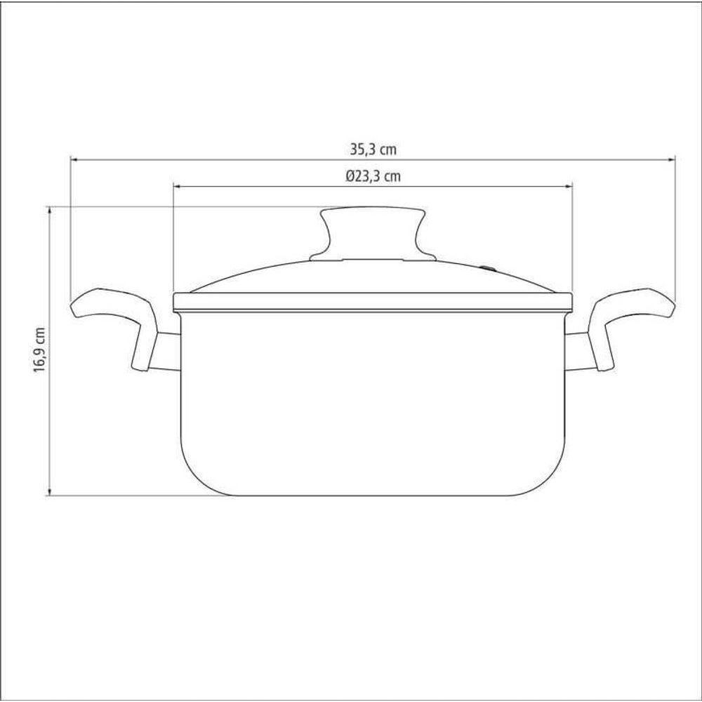Caçarola Tramontina Paris Alumínio Em Antiaderente Chumbo Com Tampa De Vidro 22cm - 5